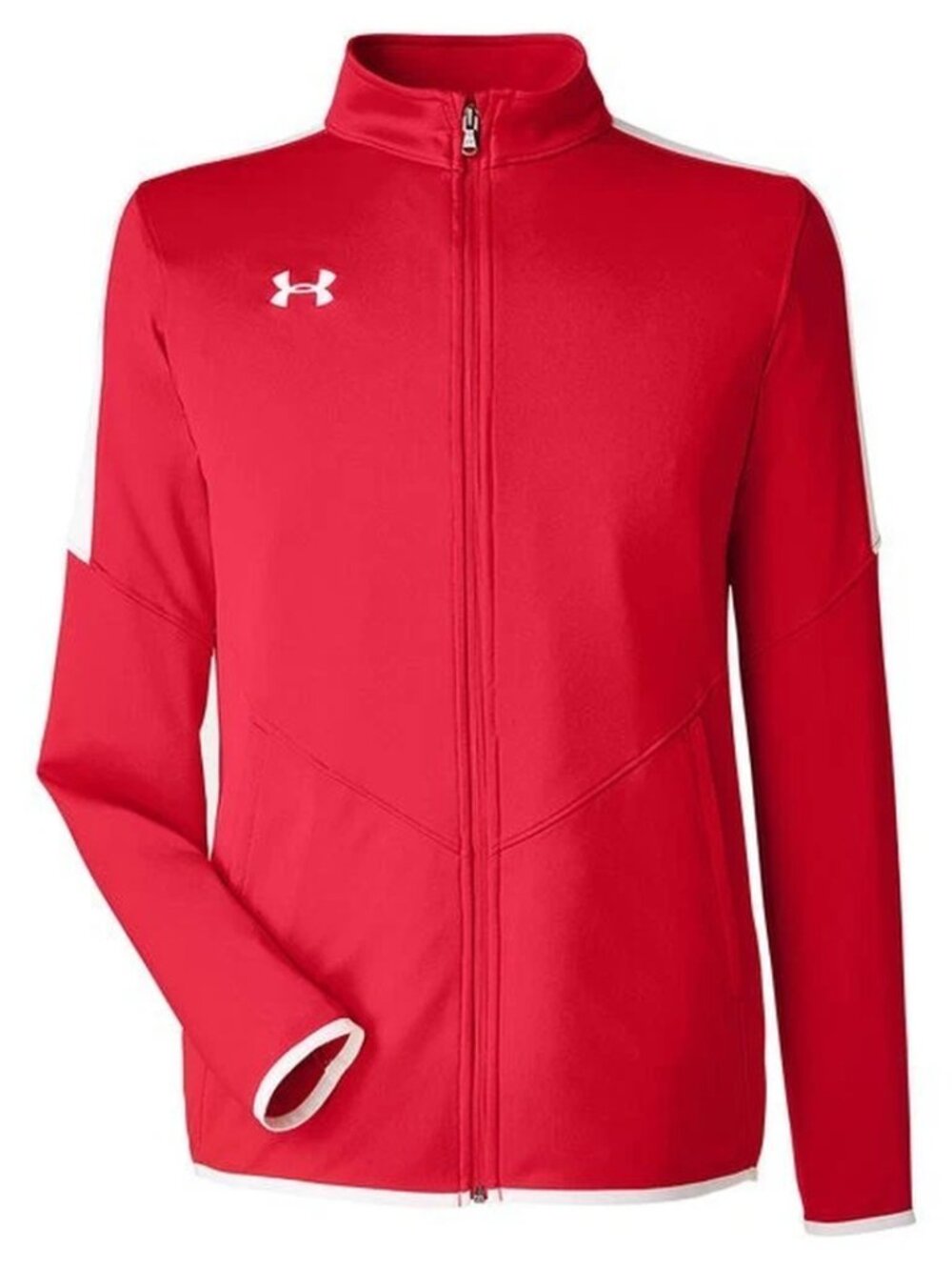 Under Armour Men’s Rival Knit Full-Zip Jacket Red with White Shoulder Panels